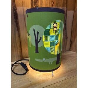 Circo "Wild Safari Collection" Table Lamp Dual Layer Shade Monkeys Elephant